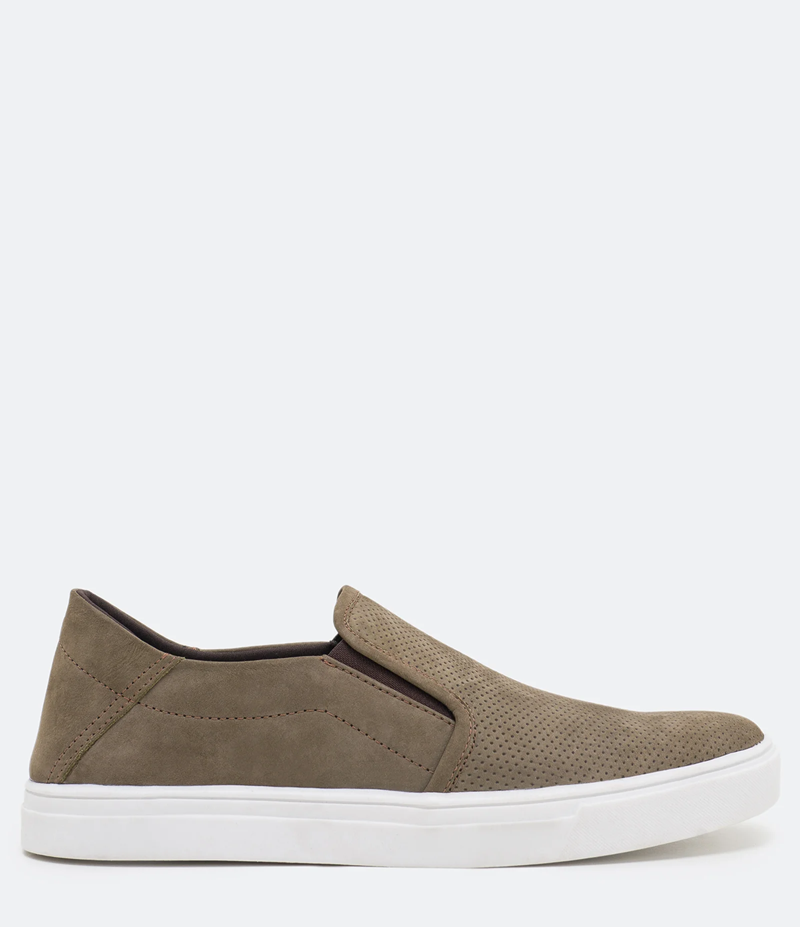 Tênis Slip On em Couro Nobuck Marrom 1