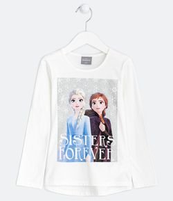 Camiseta Infantil Estampa Elsa e Anna Frozen - Tam 2 a 14 anos