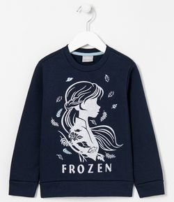 Blusão Infantil em Moletom Estampa Anna Frozen com Glitter - Tam 2 a 14 anos