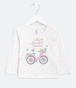 Blusa Infantil Estampa de Bicicleta - Tam 1 a 5 anos