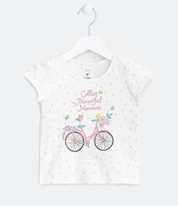 Blusa Infantil Estampa de Bicicleta - Tam 1 a 5 anos