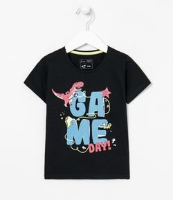 Camiseta Infantil Estampa Dino Game - Tam 1 a 5 anos