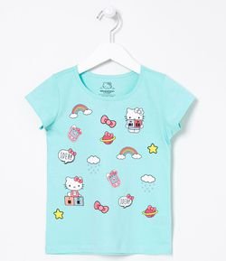 Camiseta Infantil Estampa Hello Kitty - Tam 5 a 14 anos