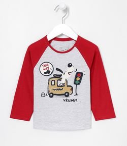 Camiseta Infantil Estampa Interativa Cachorinho - Tam 1 a 5 anos