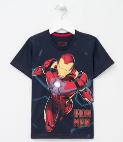 Camiseta Infantil Estampa Homem de Ferro - Tam 4 a 10 anos