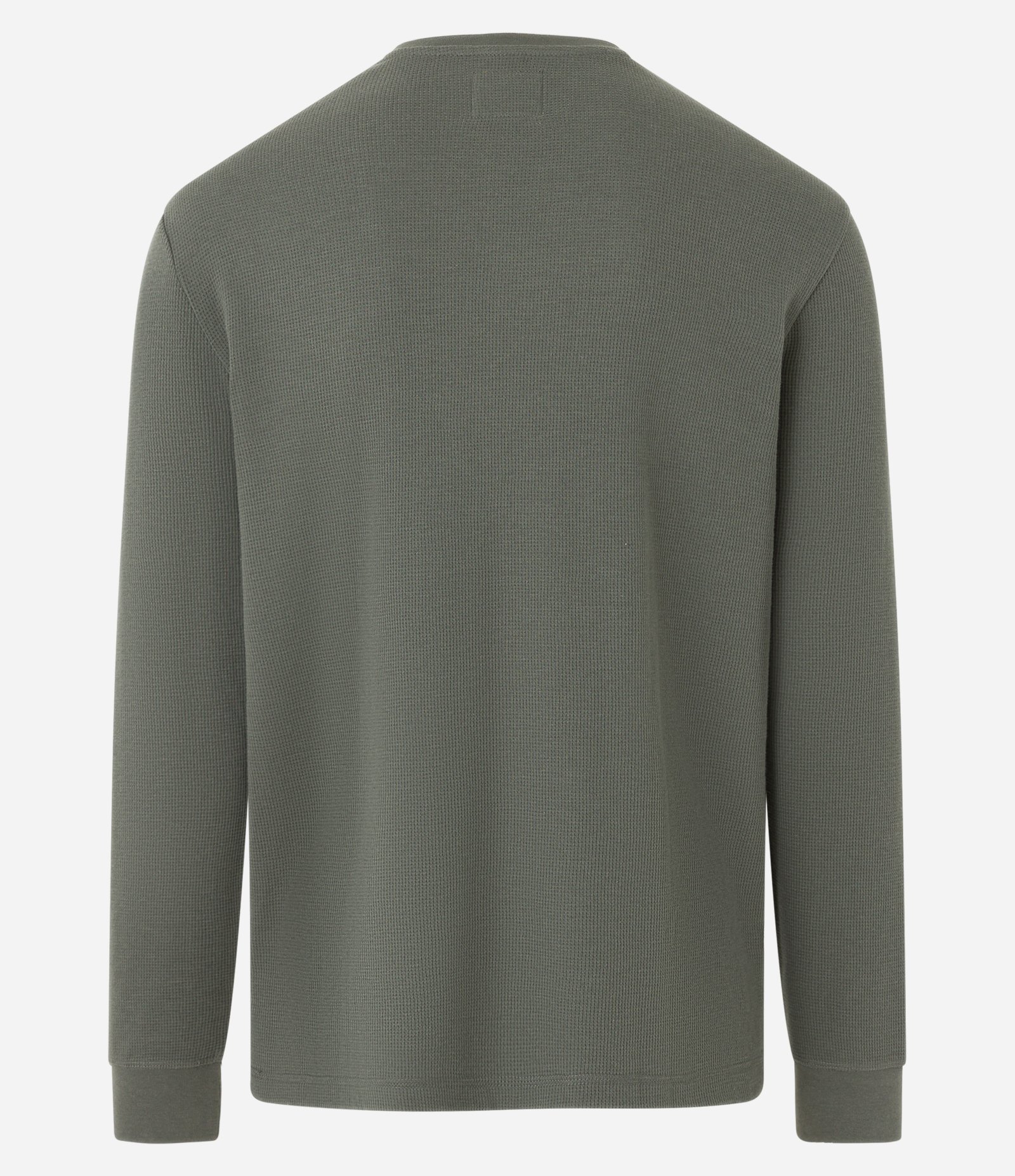 Camiseta Regular em Algodão com Textura Waffle e Manga Longa Verde 7