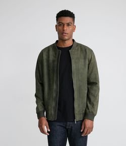 Jaqueta Bomber Lisa em Fake Suede 