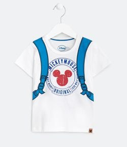 Camiseta Manga Curta Infantil Estampa Mickey - Tam 1 a 5 anos