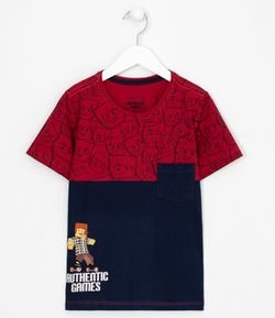 Camiseta Manga Curta Infantil Estampa Authentic Games - Tam 5 a 14 anos 