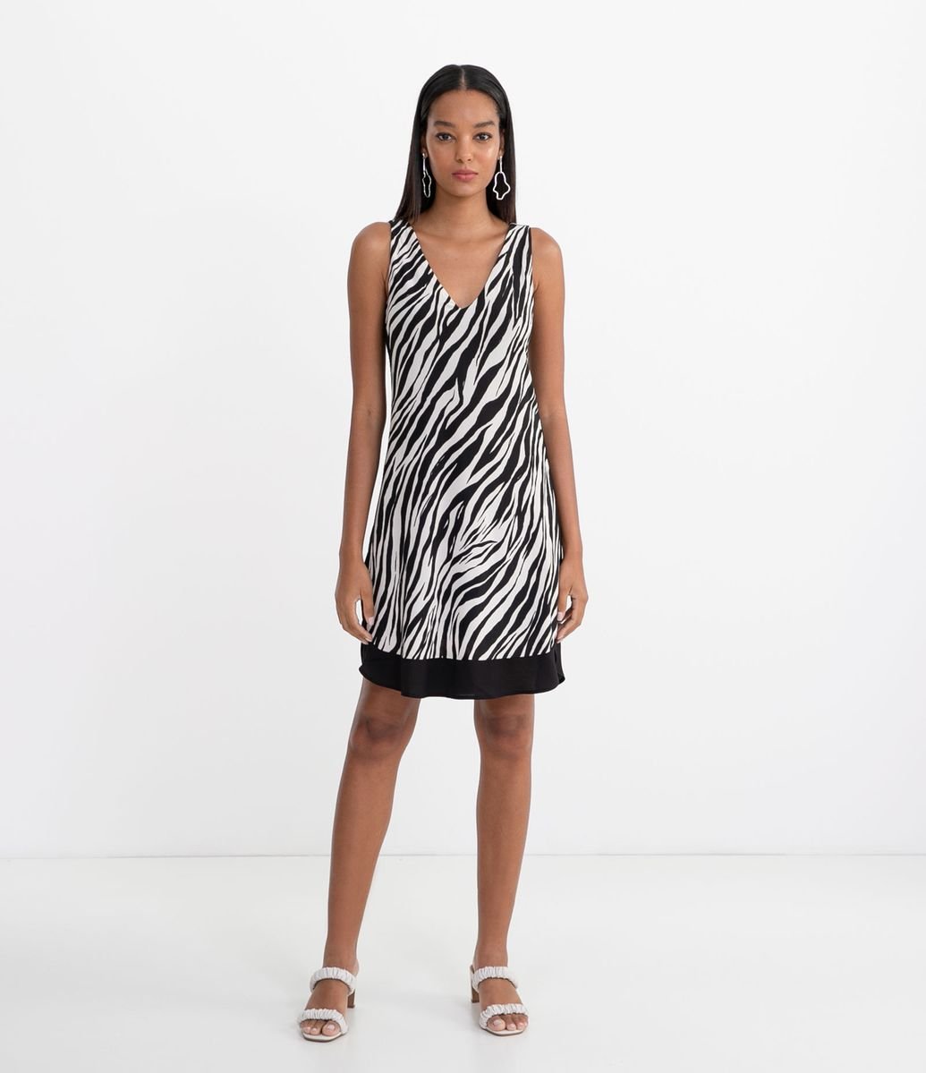 vestido estampa zebra