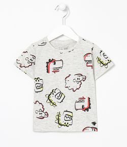 Camiseta Infantil Estampa Dinossauros - Tam 1 a 5 anos