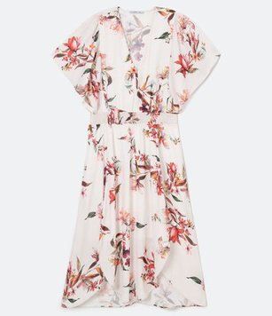Vestido Floral com Decote V