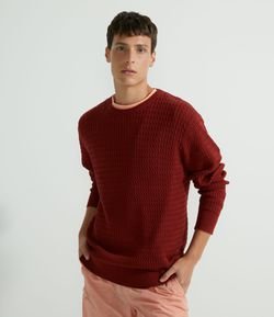 Blusão Suéter com Textura Alto Relevo