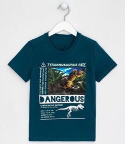 Camiseta Infantil T-Rex - Tam 5 a 14 anos