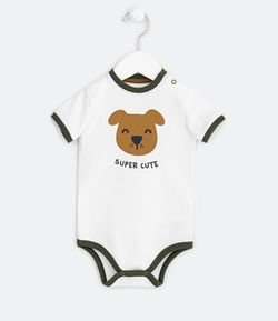 Body Infantil Estampa de Cachorro Super Cute - Tam 0 a 18 meses