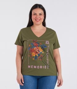 Blusa Floral com Estampa Memories Curve & Plus Size