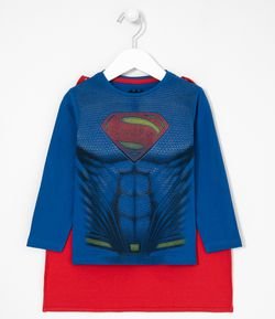 Camiseta Infantil Superman com Capa - Tam 1 a 4 anos
