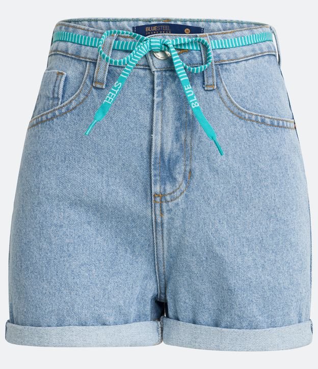 Shorts Mom Jeans Feminino Hot Pants Com Elástico Na Cintura