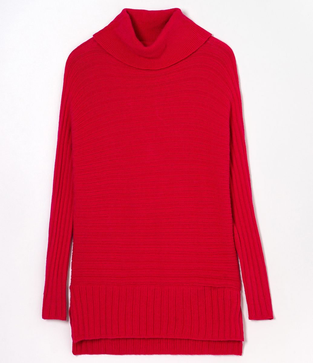 Tricot vermelho gola alta Clearance