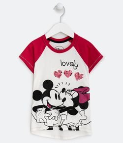 Blusa Infantil Estampa Mickey e Minnie - Tam 1 a 14 anos