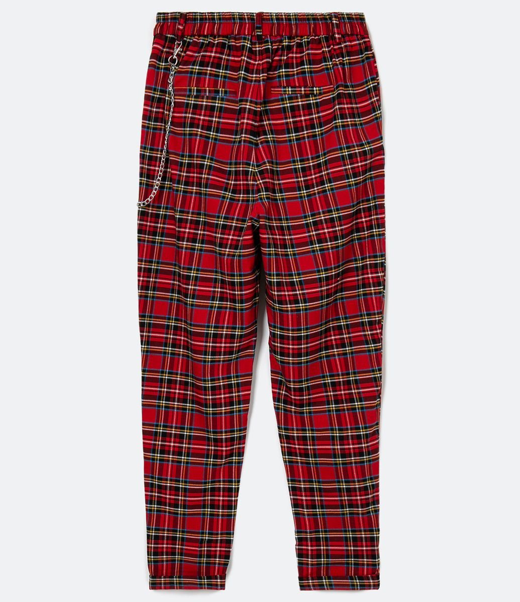Calça Xadrez Alfaiataria Vermelho Renner