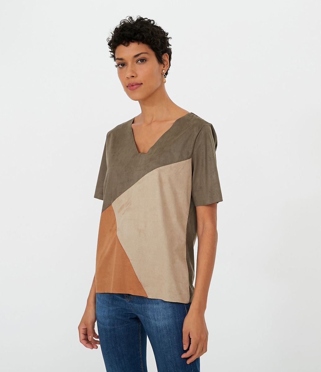 blusa de suede verde