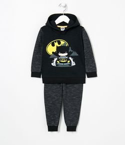 Conjunto Infantil Calça e Blusão Estampa Batman - Tam 1 a 5 anos