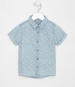 Camisa Infantil Estampa Folhinhas - Tam 1 a 4 anos