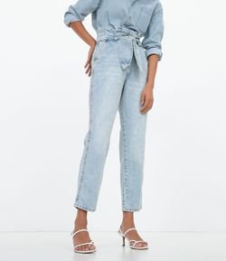 Calça Jeans Clochard com Amarração Frontal