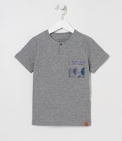 Camiseta Infantil com Bolso - Tam 5 a 14 anos