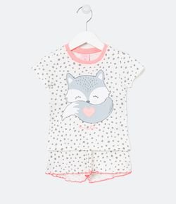 Pijama Infantil Curto Estampa Raposa - Tam 1 a 4 anos