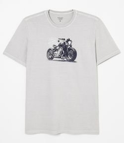 Camiseta Manga Curta Estampa Moto