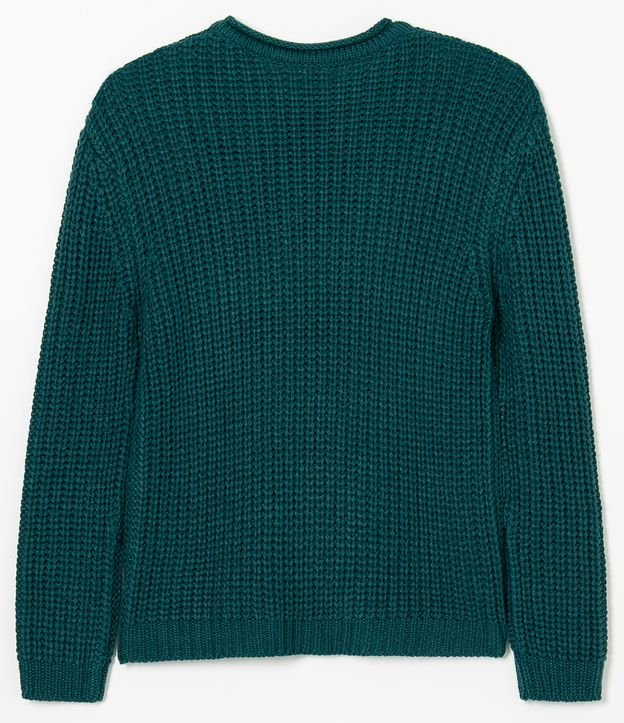 Suéter Texturizado em Tricô Sem Estampa | Marfinno | Verde | M