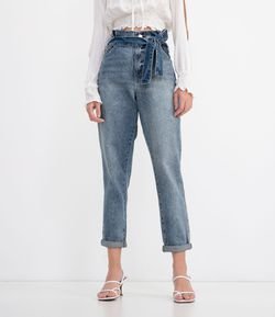 Calça Clochard Lisa com Amarração em Jeans