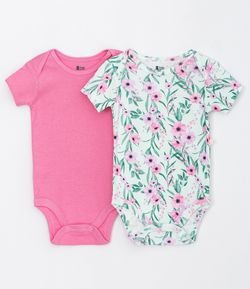 Kit Body Infantil Liso e Floral - Tam 0 a 18 meses