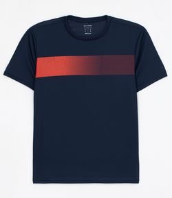 Camiseta Esportiva Dry Fit Manga Curta com Bloco de Cor