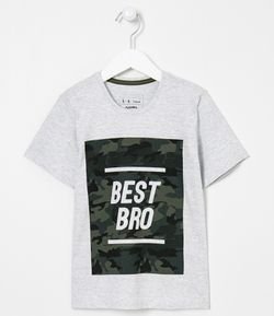 Camiseta Infantil Estampa Best Bro - Tam 5 a 14 anos