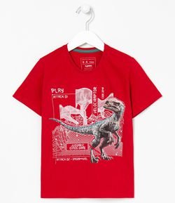 Camiseta Infantil Estampa Dinossauro - Tam 5 a 14 anos