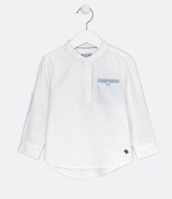 Camisa Infantil Texturizada com Bolsinho - Tam 1 a 5 anos