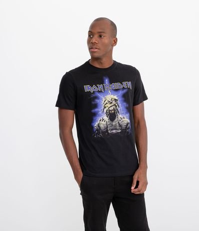 Camiseta com Estampa Iron Maiden Menor preço em Camiseta com Estampa Iron Maiden