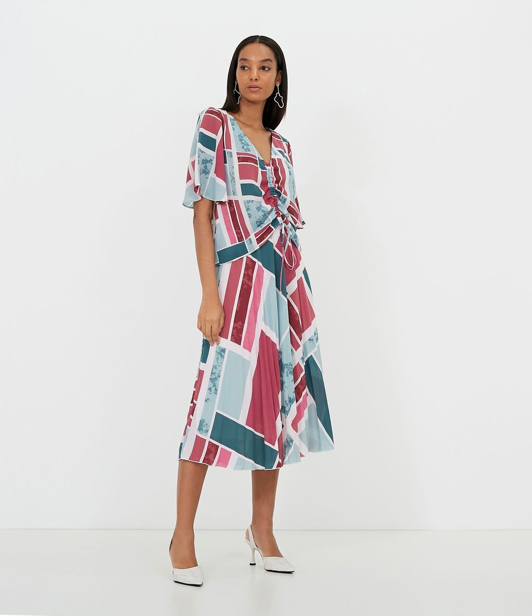 saia longa estampa geometrica