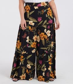 Calça Pantalona Floral Curve & Plus Size