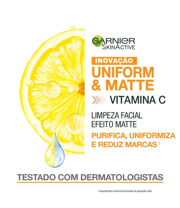 Limpeza Facial Garnier Uniform & Matte Vitamina C Antioleosidade 120g 5