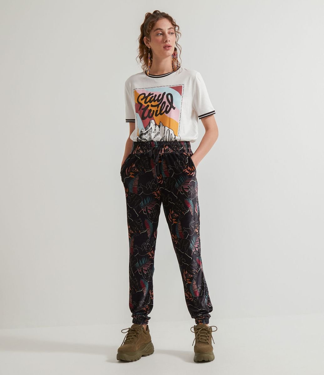 calça jogger feminina estampada