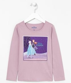 Camiseta Infantil Estampa Elsa e Anna Frozen - Tam 2 a 10 anos