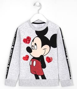 Blusão Infantil em Moletom Estampa do Mickey - Tam 5 a 14 anos