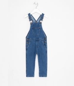 Macacão Jeans Comfy Infantil com Bolso Frontal - Tam 1 a 5 anos
