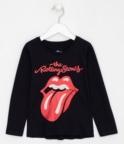 Blusa Infantil Estampa Rolling Stones - Tam 1 a 14 anos