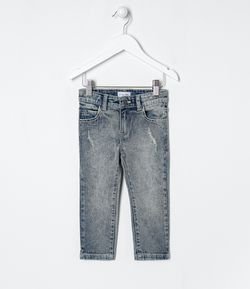 Calça Infantil em Jeans com Puídos - Tam 1 a 5 anos