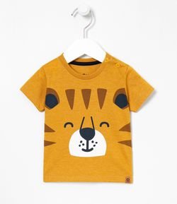 Camiseta Infantil Estampa de Tigre - Tam 0 a 18 meses